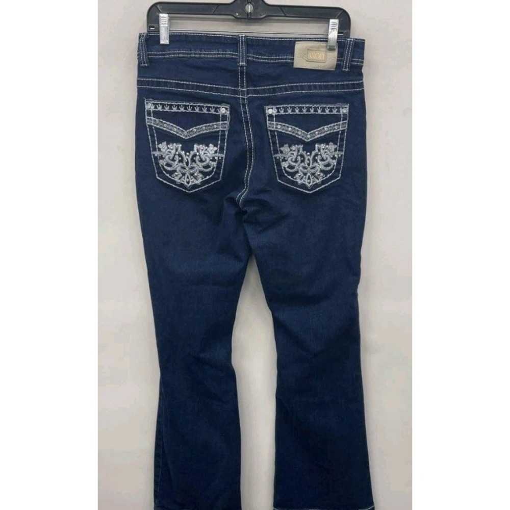 Angel Y2K Bootcut Jeans Womens 11/28 Blue Embroidered Flap Pocket LA